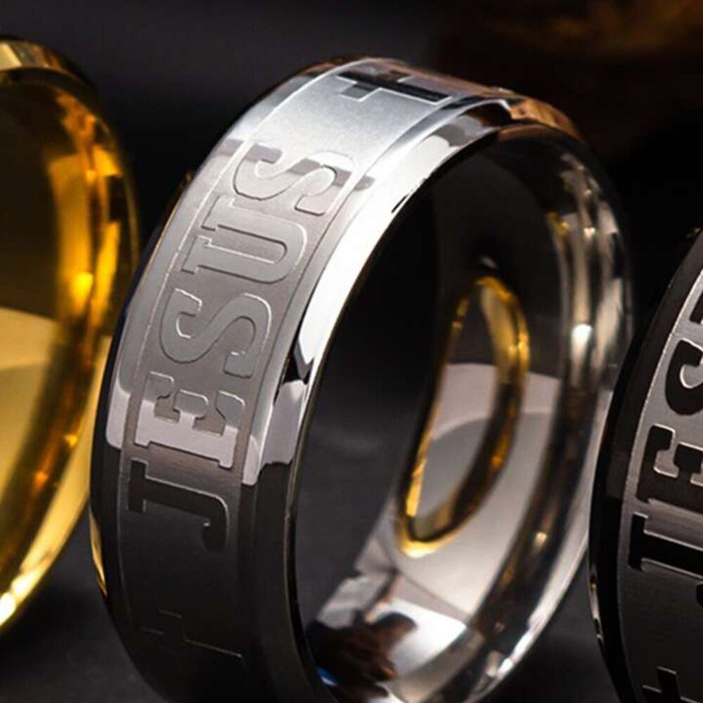 SILVER PLATED JESUS FINGERBAND CHALLA CHRISTIAN FINGER RING JEWELRY FOR MEN WOME